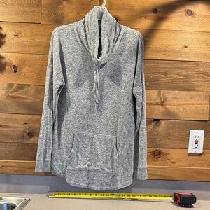 Gray Cowl Neck Pullover Sweater